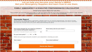 Brand New: Family Emergency & Disaster Preparedness Calculator