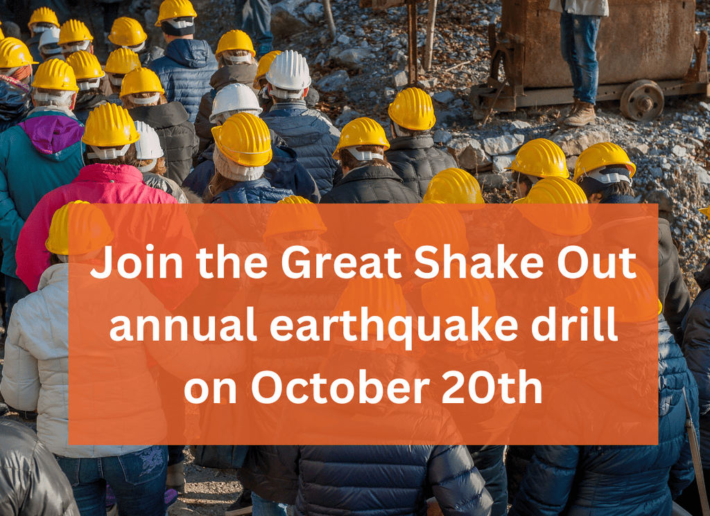 Join the Great Shake Out annual earthquake drill on October 20th