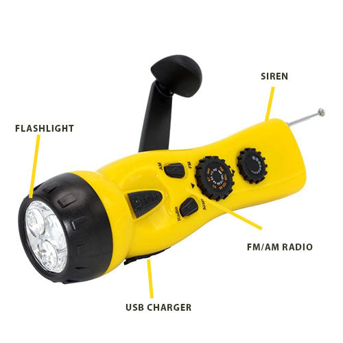 Dynamo Rechargeable Radio TF-38 AM/FM/Flashlight/Siren/LED Reading  Lamp/Alarm